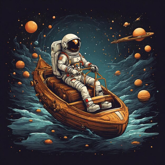 Mesmerizing vector illustration portraying an astronaut
