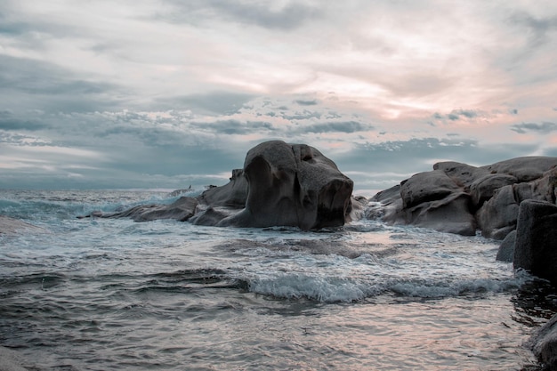 Mesmerizing view in a rocky beach of Cala Roques Planes located in Sant Antoni de Calonge