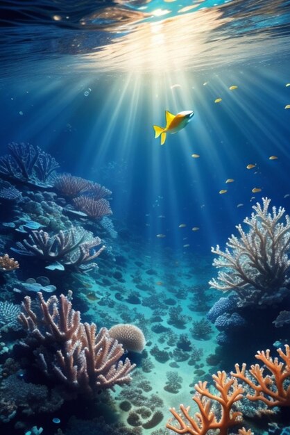 Завораживающая обои, изображающая красоту и спокойствие подводной среды