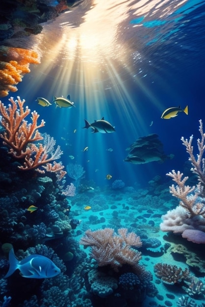 A mesmerizing wallpaper capturing the beauty and tranquility of underwater environments