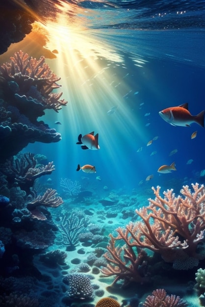 A mesmerizing wallpaper capturing the beauty and tranquility of underwater environments