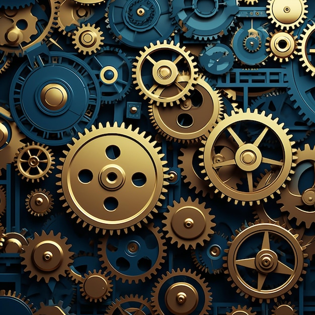 Premium AI Image | Mesmerizing Wallpaper of Interconnected Gears Cogs