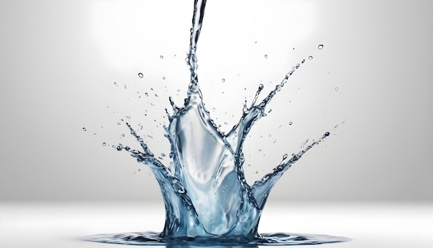 Mesmerizing Water Splash in Realistic Motion on White Background