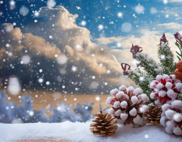 魅惑的な冬の魔法の雪の結晶、ボケ味のライト