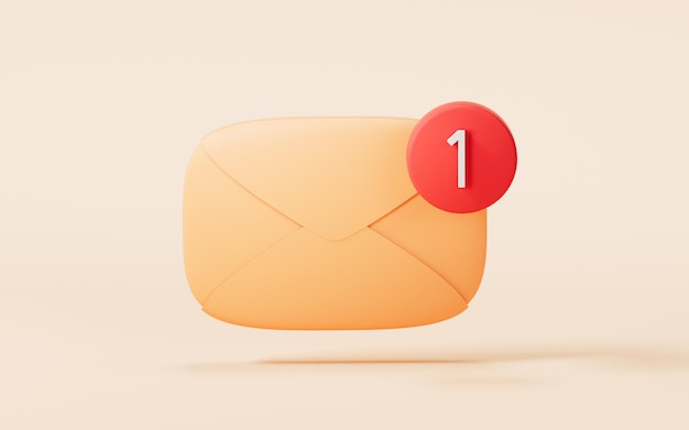 Message envelope with cartoon style 3d rendering