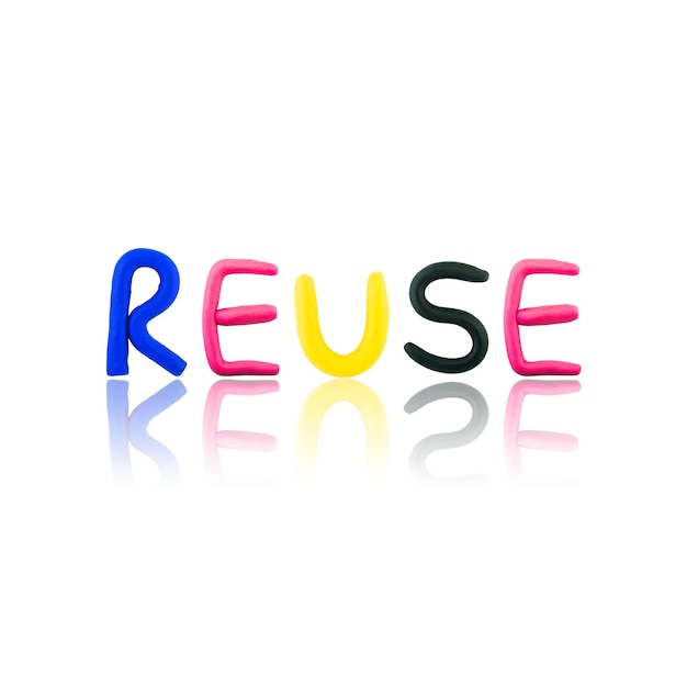 Message resue you Funny plasticine alphabet letters on white background