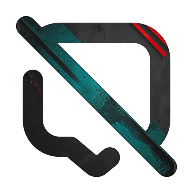 message slash icon diagonal black green red