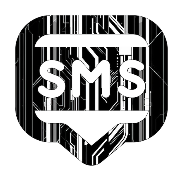 Photo message sms icon black white technology texture