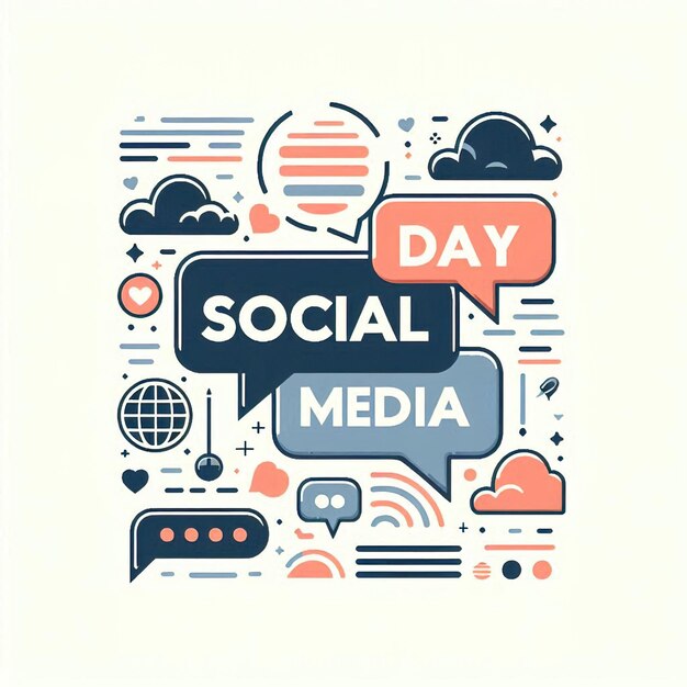 message social media celebrate illustration