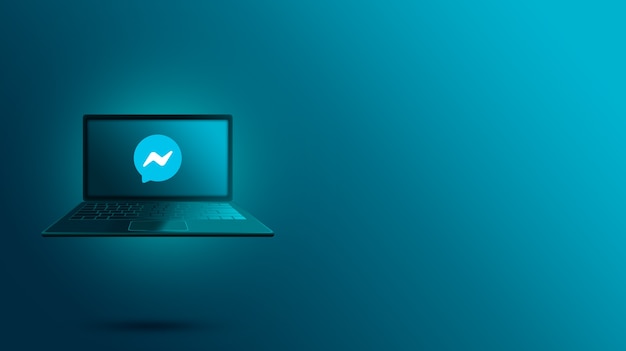 Логотип Messenger на экране ноутбука