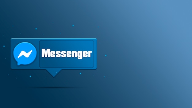 Messenger logo on speech bubble 3d