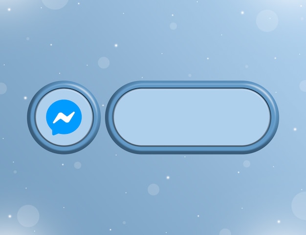 Фото Значок социальной сети messenger с пустой формой для информации или ссылки на странице пользователя 3d