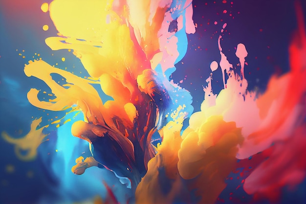 messy paint splatter and creative pastel design with wet water effect - beautiful generative AI