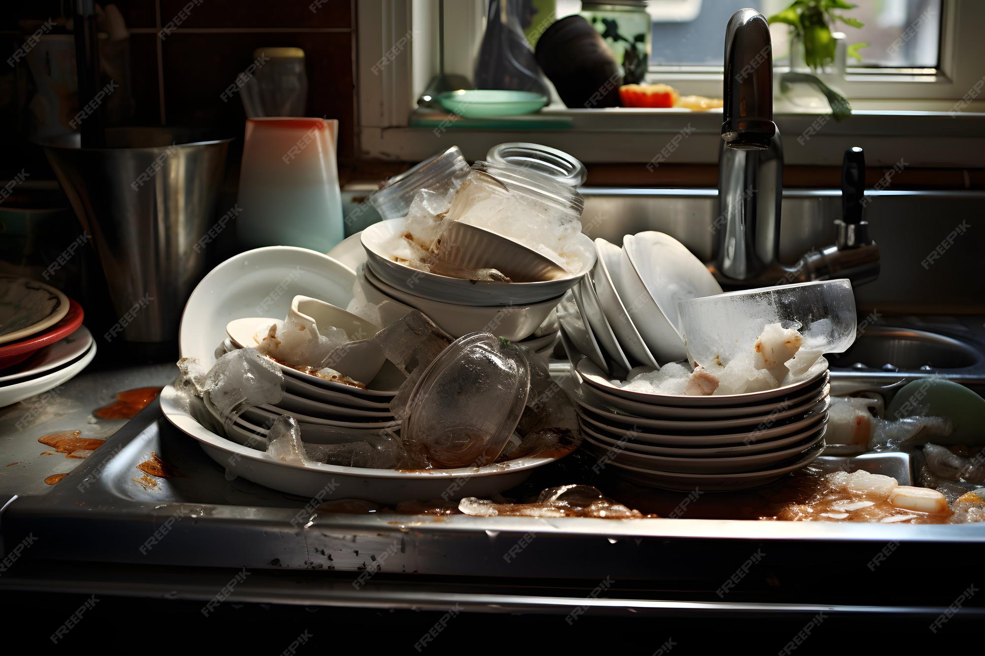 Premium Photo A Messy Pile Of Dishes On A Kitchen Sink premium-photo-a-messy-pile-of-dishes-on-a-kitchen-sink