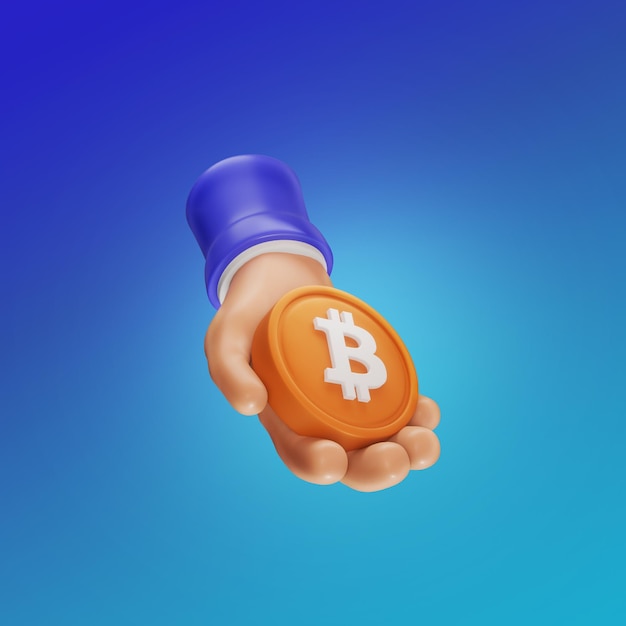 met bitcoin 3d emoji crypto cryptocurrency bitcoin illustratie gebaar hand zakelijk geld