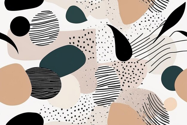 Met de hand getekend minimaal abstract patroon Collage hedendaagse print modieus sjabloon voor ontwerp