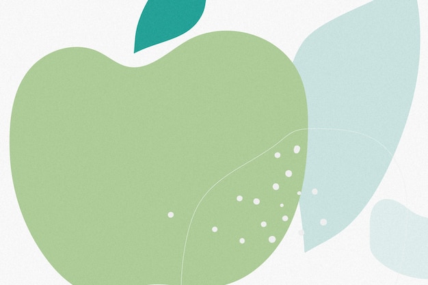 Met de hand getekende groene appel Memphis achtergrondontwerpelement
