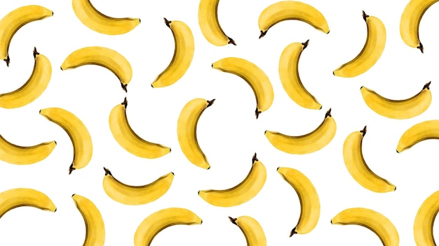 Met de hand getekende natuurlijke frisse bananenpatroon achtergrond