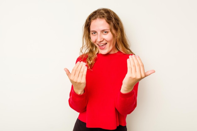 Met de vinger naar je wijzend alsof uitnodigend dichterbij komt