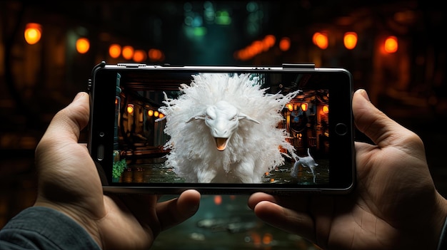 Met je mobiele telefoon of smartphone een foto maken van een albino lam