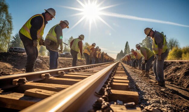 Met precisie en vaardigheid verbindden de arbeiders elk gedeelte van het spoor om een naadloos pad voor de treinen te garanderen.