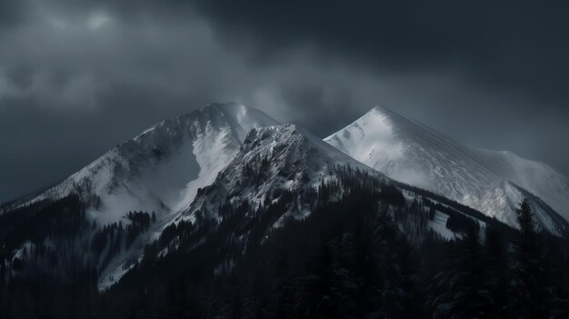 Foto met sneeuw bedekte berg