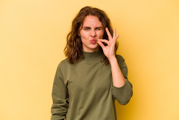 Met vingers op de lippen een geheim bewaren