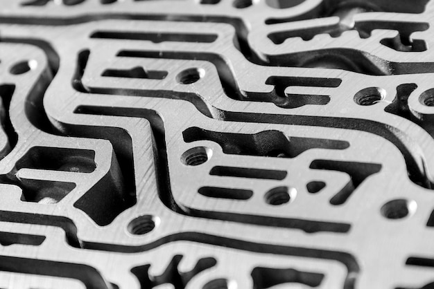 Metaaltextuur Een deel van het koelsysteem van de auto