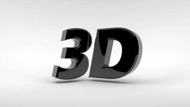 Металлический 3D логотип на белой поверхности с эффектом отражения