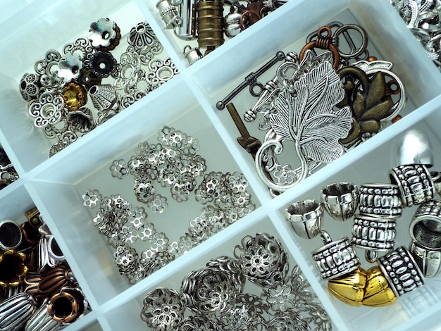 Metal accessories for jewelry in box