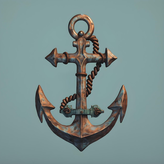 A metal anchor with the word anchor on it