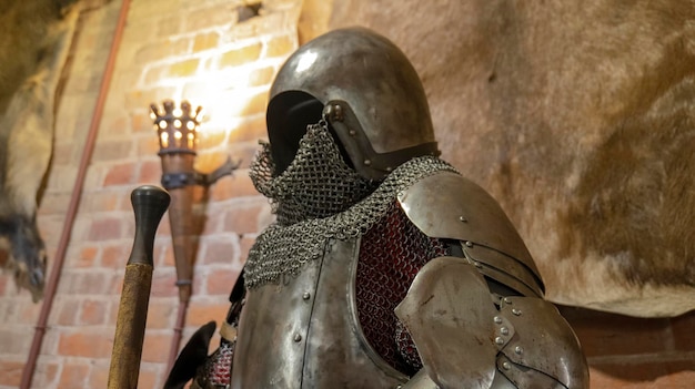 Metal armor closeup medieval knight armor