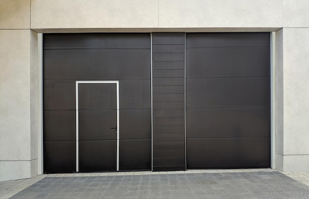 Metal automatic gates of the entrance area