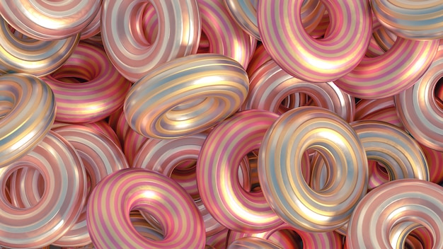 Metal background ring detail. 3d illustration, 3d rendering.