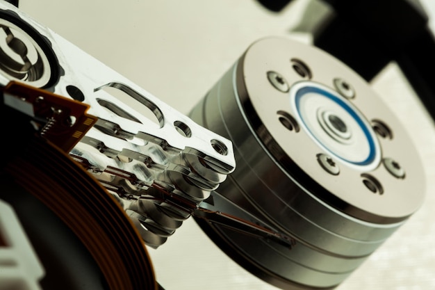 Metal ball bearings details on light background