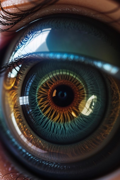 Photo metal blue eye in white table