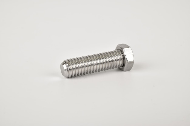 Metal bolt isolated on white background