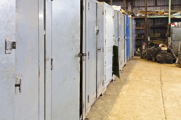 Metal cabinets in turning shop