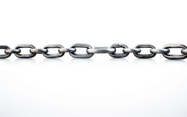 Metal chain on a white surface On White Background