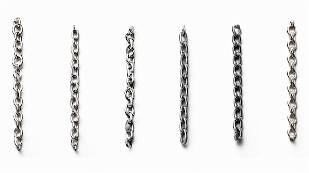 Metal chains isolated on white background with clippath