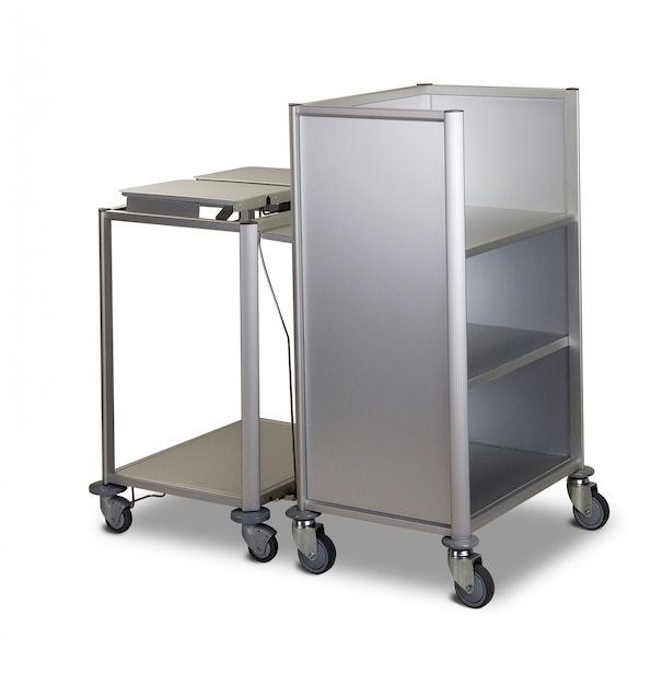 Metal cleaning hotel trolley isolated - clipping path