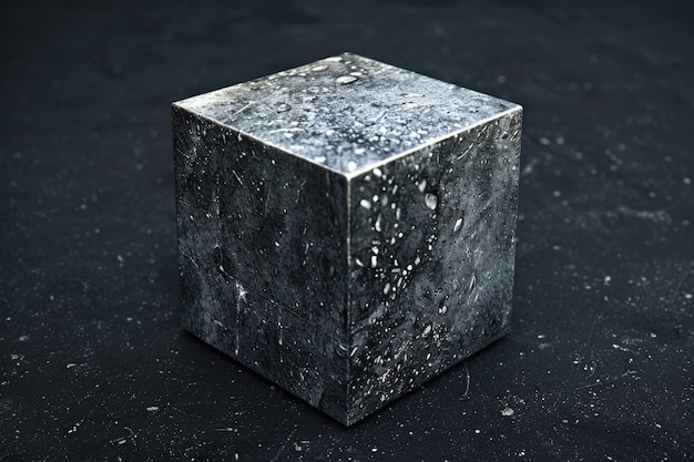 Металлический куб на черном фоне повторяется