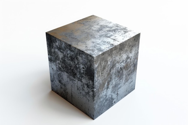 Metal cube on a white background Metal cube on a white background