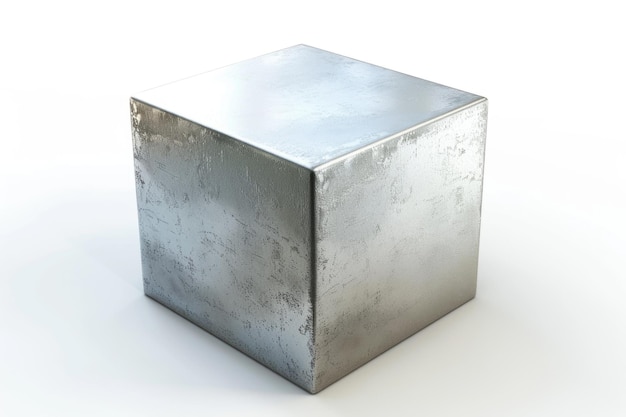 Metal cube on a white background Metal cube on a white background