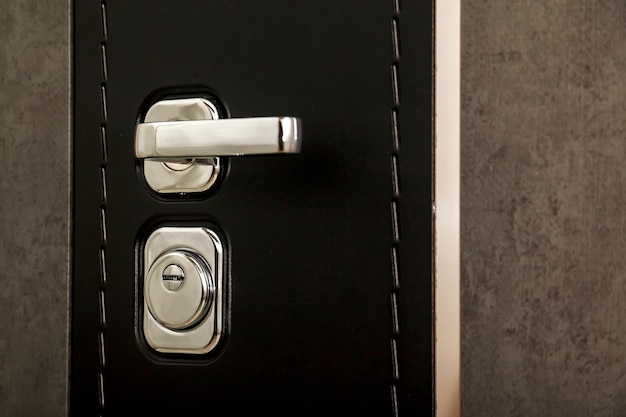 metal door handle and door lock