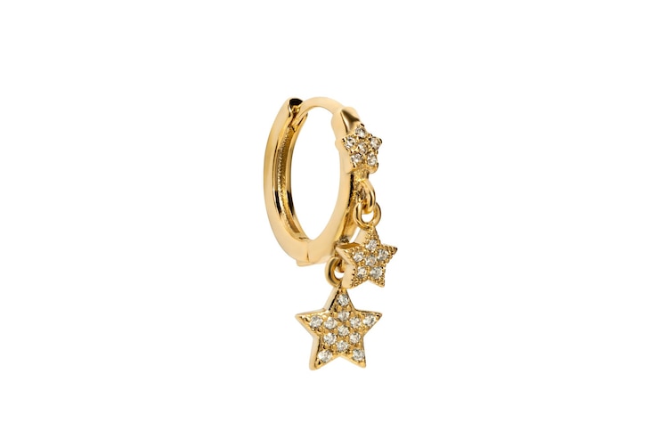 Photo metal earring with topaz and diamonds stone including clipping path