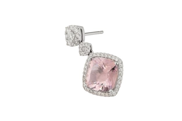 Metal Earring with Topaz and Diamonds stone including clipping path