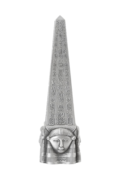 Metal Egyptian Obelisk on a white background