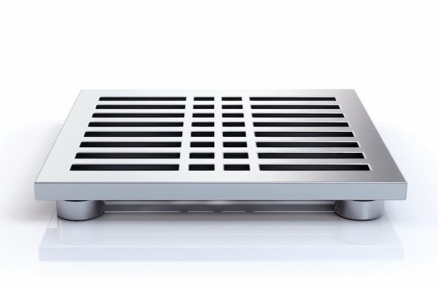 Metal Floor Grate on White Background On a White or Clear Surface PNG Transparent Background