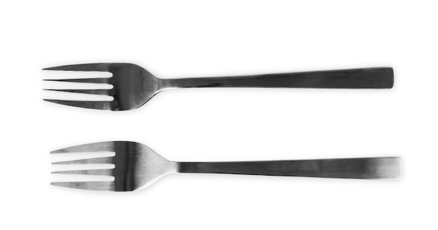 Metal fork isolated on white background